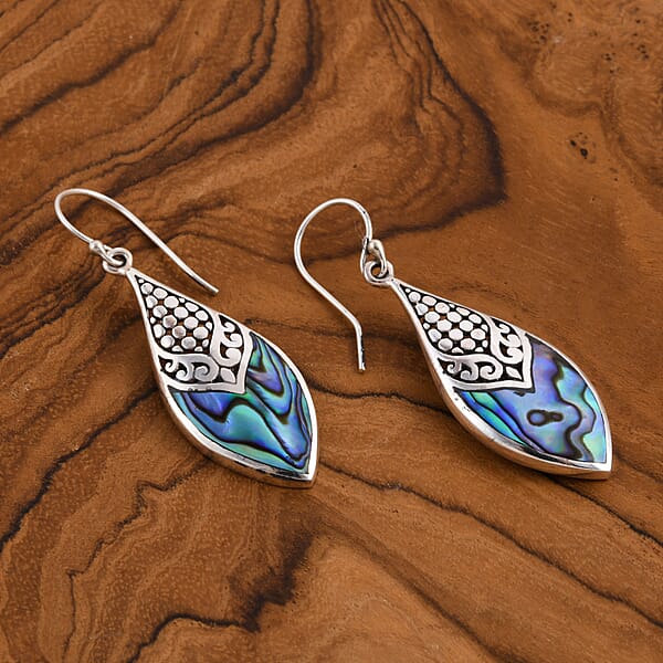Shop Lc Abalone Shell Dangle Drop Earrings For Women In Sterling Silver