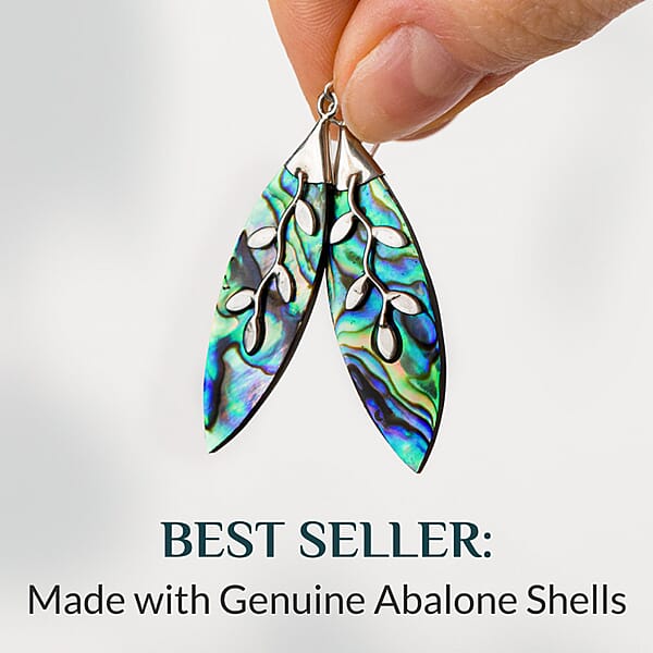 Shop Lc Abalone Shell Dangle Earrings In Sterling Silver Floral Silver Earrings Beach Fashion Jewelry