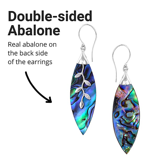 Shop Lc Abalone Shell Dangle Earrings In Sterling Silver Floral Silver Earrings Beach Fashion Jewelry