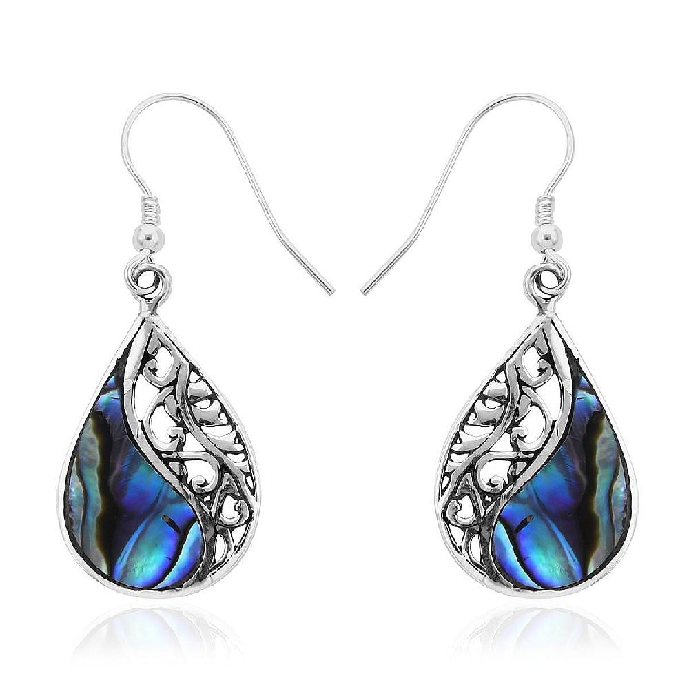 shop lc Abalone Shell Filigree Drop Earrings in Sterling Silver