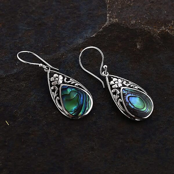 Shop Lc Abalone Shell Floral Drop Earrings In Sterling Silver Beach Fashion Jewelry Birthday Gift For Her