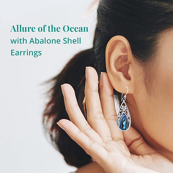 Shop Lc Abalone Shell Floral Drop Earrings In Sterling Silver Beach Fashion Jewelry Birthday Gift For Her