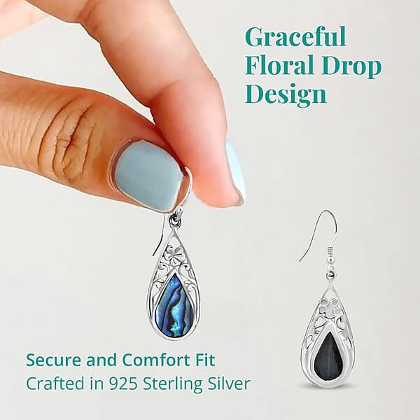 Shop Lc Abalone Shell Floral Drop Earrings In Sterling Silver Beach Fashion Jewelry Birthday Gift For Her