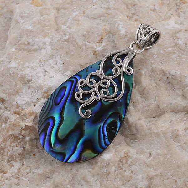 Shop Lc Abalone Shell Pear Drop Pendant Without Chain In Sterling Silver