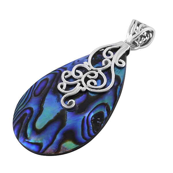 Shop Lc Abalone Shell Pear Drop Pendant Without Chain In Sterling Silver