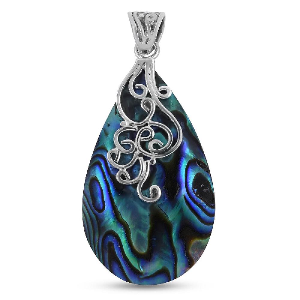 shop lc Abalone Shell Pear Drop Pendant without Chain in Sterling Silver