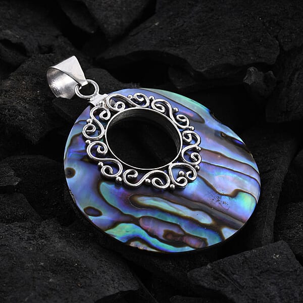 Shop Lc Abalone Shell Pendant Without Chain In Sterling Silver