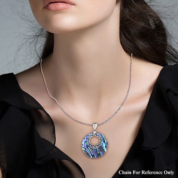 Shop Lc Abalone Shell Pendant Without Chain In Sterling Silver