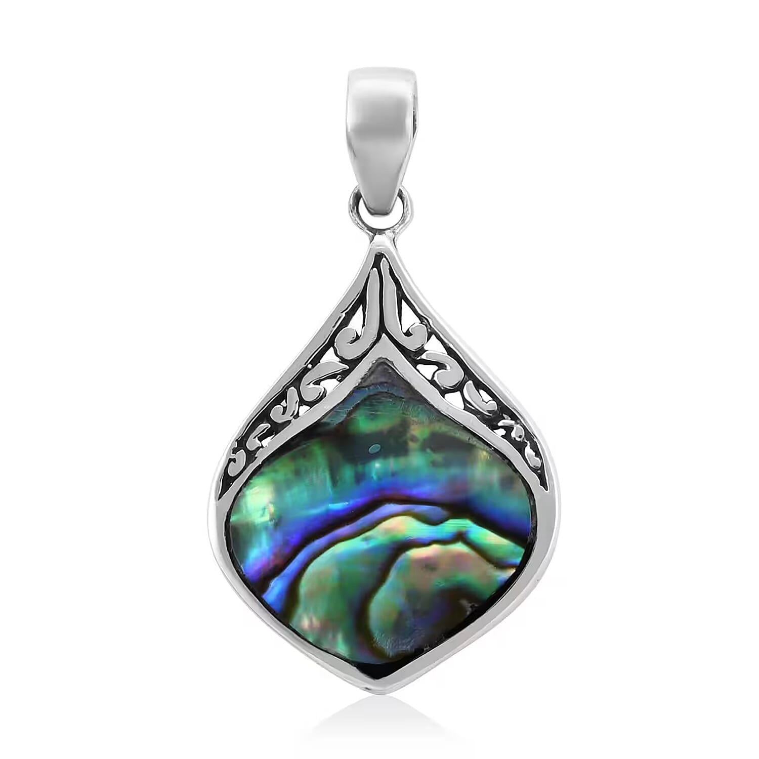 shop lc Abalone Shell Pendant without Chain in Sterling Silver Fashion Silver Jewelry