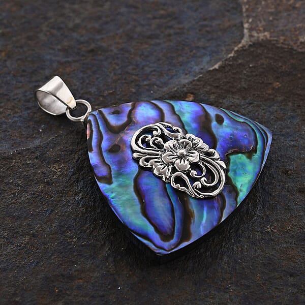 Shop Lc Abalone Shell Trillion Pendant Without Chain In Sterling Silver