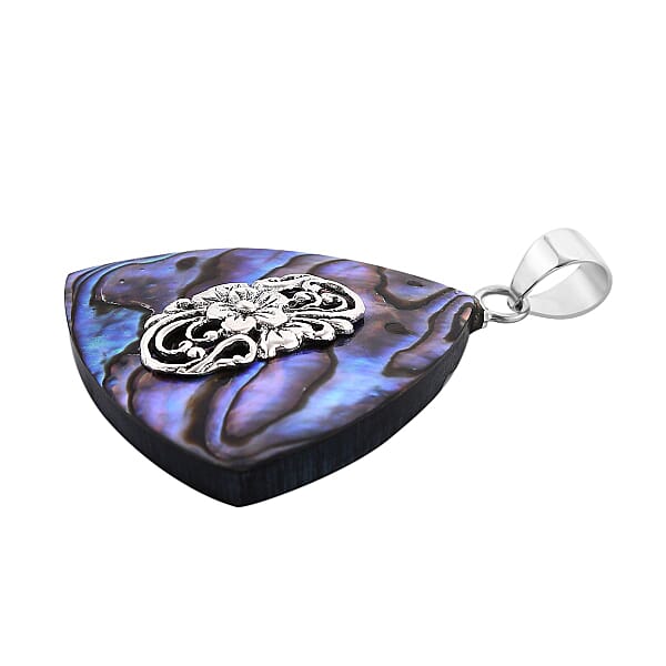 Shop Lc Abalone Shell Trillion Pendant Without Chain In Sterling Silver