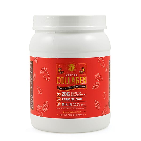 Shop Lc About Your Collagen Grass Fed Collagen I & II Dietary Supplement With Electric Frother (26.65oz) -Hot Chocolate