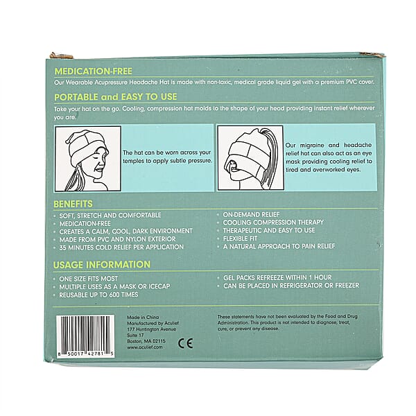 Shop Lc Aculief Wearable Acupressure Headache & Migraine Relief Hat- Black