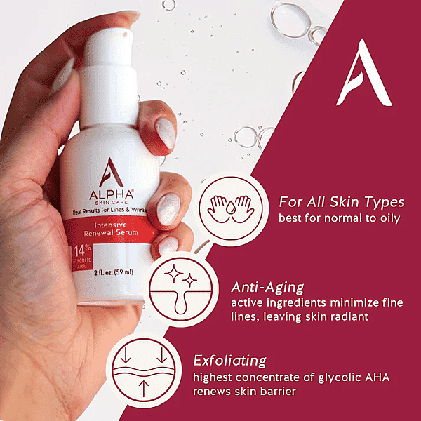 Shop Lc ALPHA Skincare Intensive Renewal Serum With 14% Glycolic AHA (2oz)