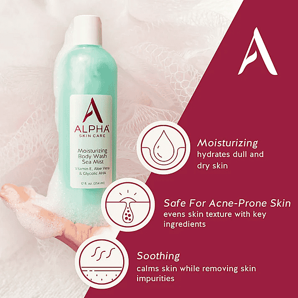 Shop Lc ALPHA Skincare Moisturizing Body Wash Sea Mist With Vitamin E Aloe Vera & Glycolic AHA (12oz)