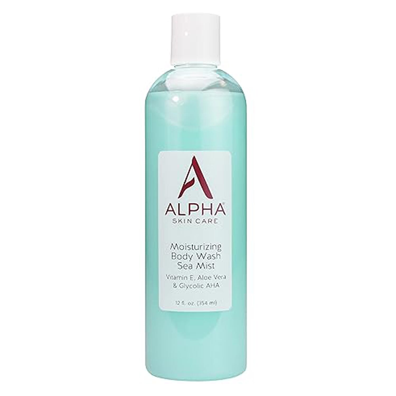 shop lc ALPHA Skincare Moisturizing Body Wash Sea Mist with Vitamin E Aloe Vera & Glycolic AHA (12oz)