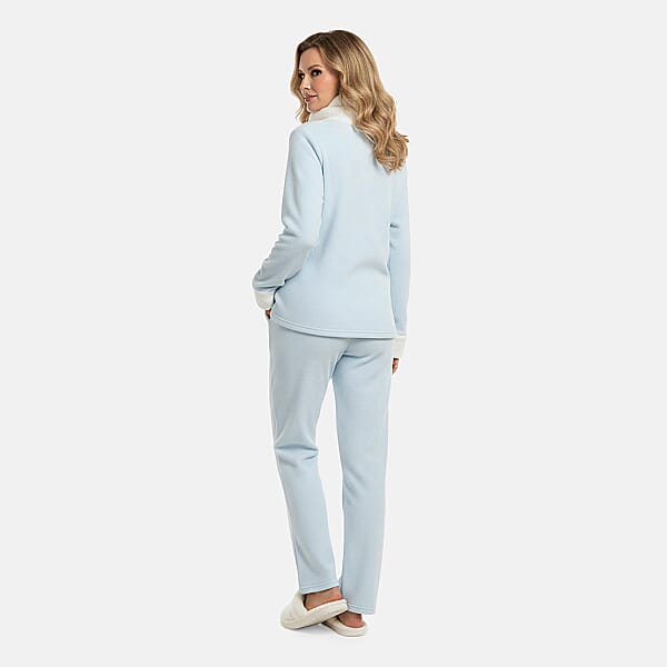 Shop Lc Amanda Paige Blue Cowl Neck Fleece 2 Pc Pajama Pant Set-M