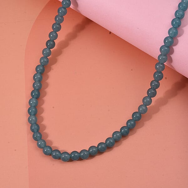 Shop Lc Amazonite Quartz Beaded Necklace With Magnetic Lock In Sterling Silver 125.00 Ctw (18 Inches)