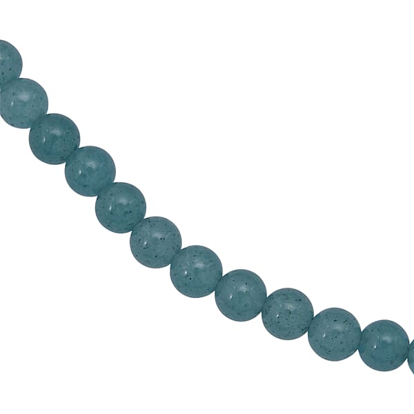 Shop Lc Amazonite Quartz Beaded Necklace With Magnetic Lock In Sterling Silver 125.00 Ctw (18 Inches)