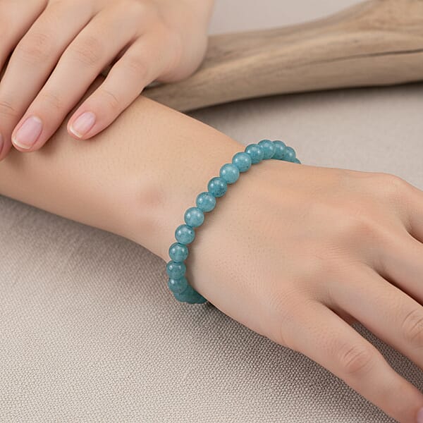 Shop Lc Amazonite Quartz Beaded Stretch Bracelet 50.00 Ctw