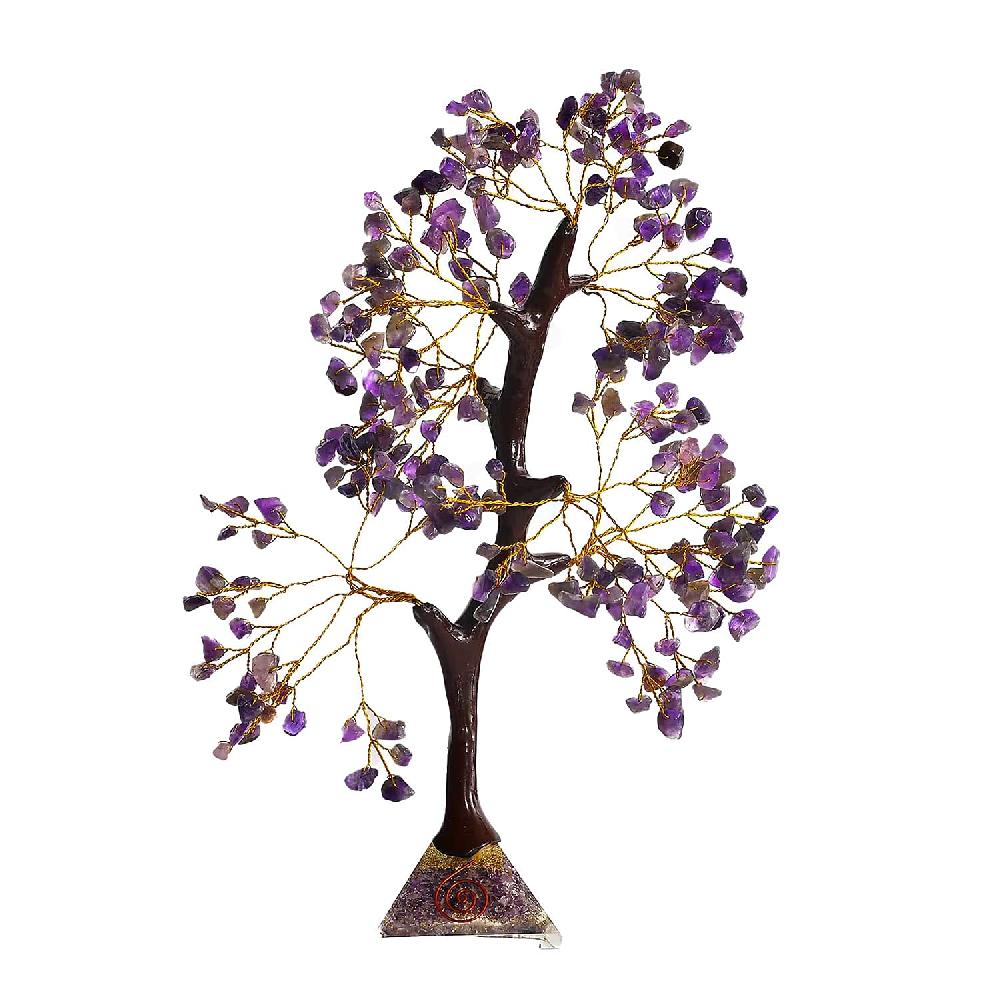 shop lc Amethyst Gemstone Tree With Pyramid Orgone Base (Approx. 0.881 lbs)
