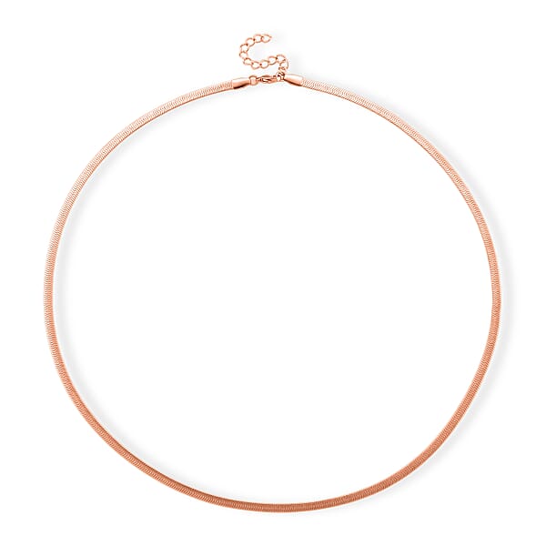 Shop Lc Ankur's Treasure Chest Herringbone Chain Necklace In ION Plated RG Stainless Steel (24 Inches)