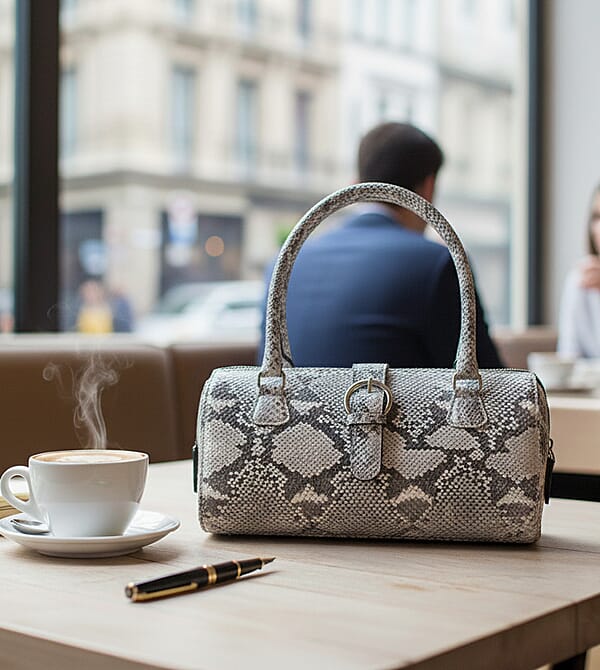 Shop Lc Ankur's Treasure Chest The Grand Pelle Handcrafted Natural Genuine Python Leather Barrel Bag