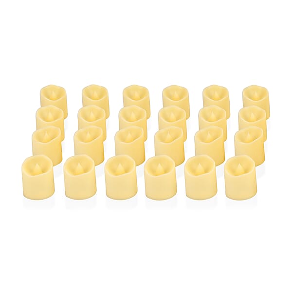 Shop Lc Ankur Treasure Chest Livmore Set Of 24 Pcs Ivory Candle With Warm Lights