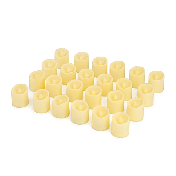 Shop Lc Ankur Treasure Chest Livmore Set Of 24 Pcs Ivory Candle With Warm Lights