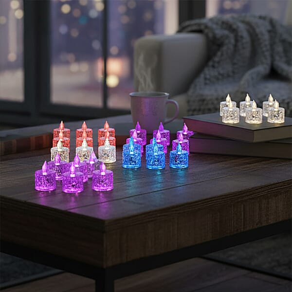 Shop Lc Ankur Treasure Chest Livmore Set Of 24 Pcs Multi Color Candle With Warm Lights
