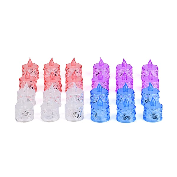 Shop Lc Ankur Treasure Chest Livmore Set Of 24 Pcs Multi Color Candle With Warm Lights