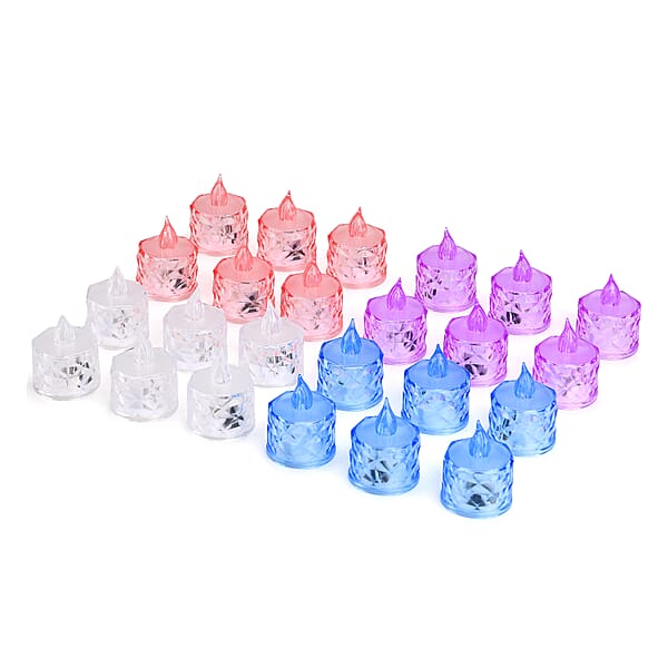 Shop Lc Ankur Treasure Chest Livmore Set Of 24 Pcs Multi Color Candle With Warm Lights