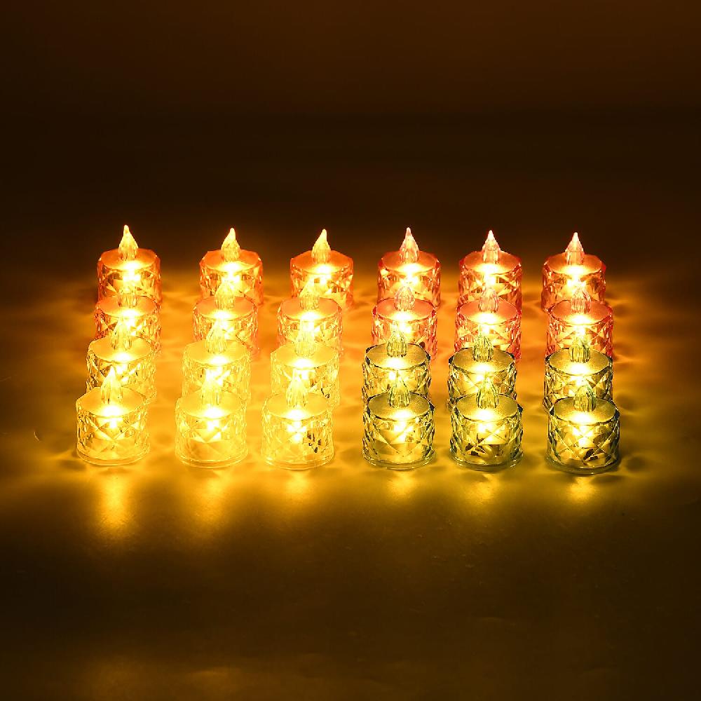 shop lc Ankur Treasure Chest Livmore Set of 24 pcs Multi Color Candle with Warm Lights