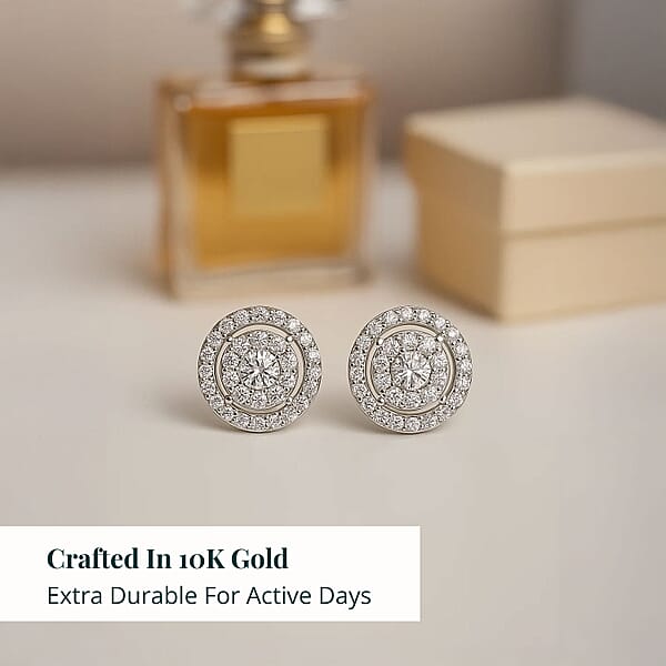 Shop Lc Ankur Treasure Chest Luxuriant Lab Grown Diamond 0.75 Ctw Earrings In 10K White Gold