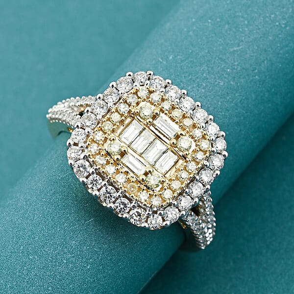 Shop Lc Ankur Treasure Chest Natural Yellow Diamond White Diamond Ring In 14K Yellow Gold 1.00 Ctw