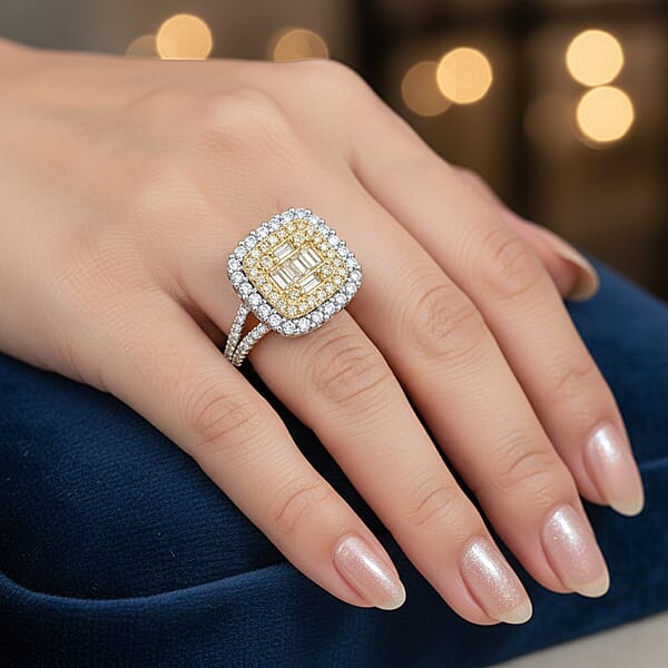 Shop Lc Ankur Treasure Chest Natural Yellow Diamond White Diamond Ring In 14K Yellow Gold 1.00 Ctw