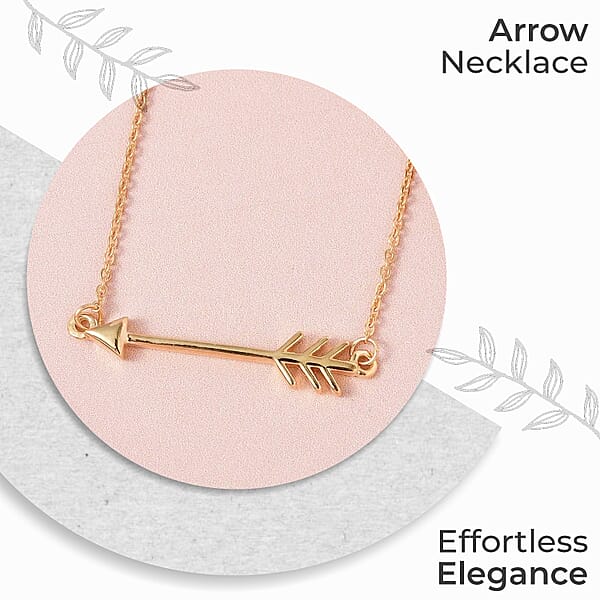 Shop Lc Arrow Necklace Vermeil Yellow Gold Over Sterling Silver Necklace 18 Inch Necklace Arrow Silver Necklace 2.85 Grams