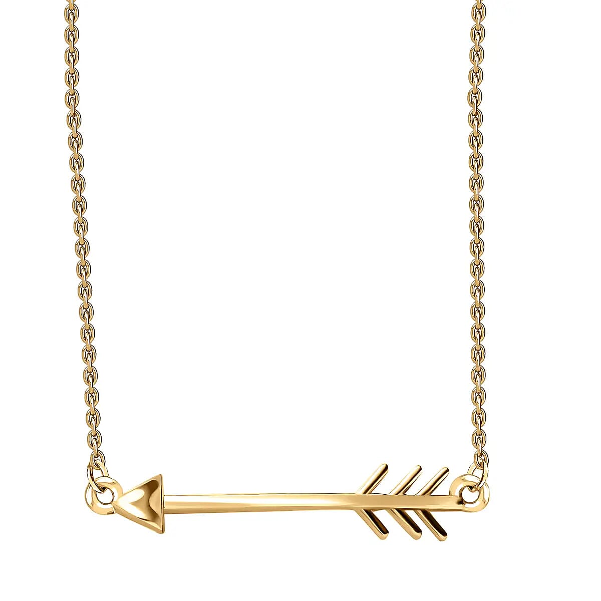 shop lc Arrow Necklace Vermeil Yellow Gold Over Sterling Silver Necklace 18 inch necklace Arrow Silver Necklace 2.85 Grams
