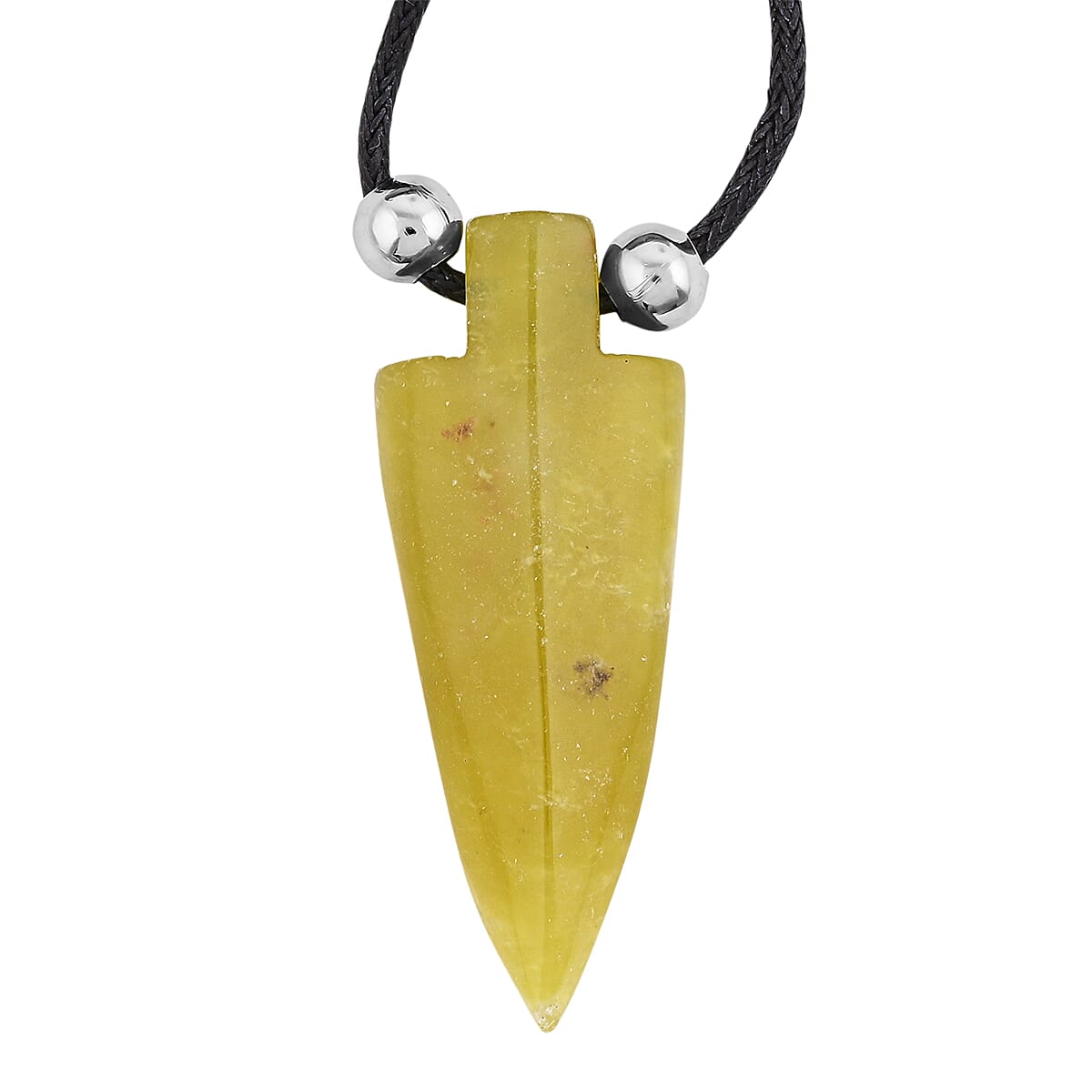 shop lc Arrowhead Jade and Lava Stone 36.00 ctw Adjustable Black Cord Necklace (14 Inches)