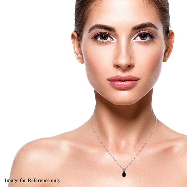 Shop Lc Australian Black Tourmaline 2.75 Ctw Pendant Necklace In Stainless Steel 20 Inches