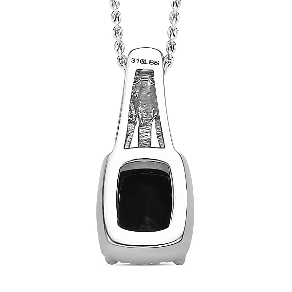 Shop Lc Australian Black Tourmaline Lever Back Earrings Ring Pendant Necklace 20 Inches In Stainless Steel 7.35 Ctw