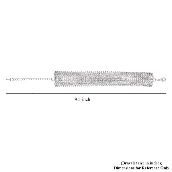Shop Lc Austrian Crystal Carpet Design Bracelet In Silvertone (7.50-9.50In)