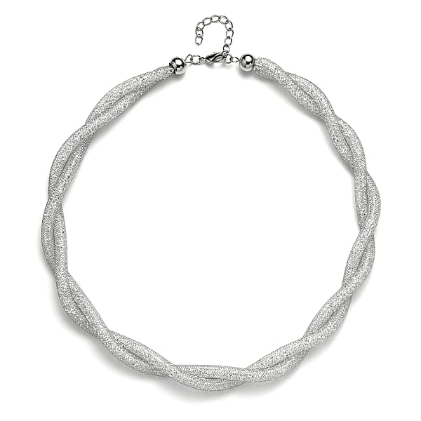 Shop Lc Austrian Crystal Twisted Rope Necklace In Silvertone 20-22 Inches