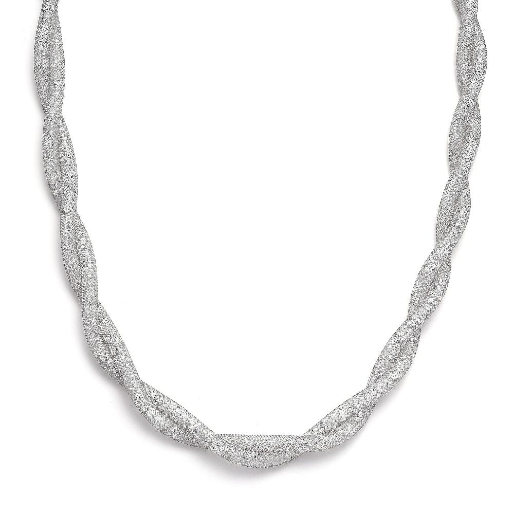 shop lc Austrian Crystal Twisted Rope Necklace in Silvertone 20-22 Inches
