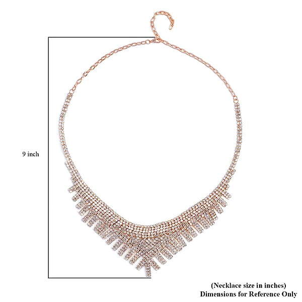 Shop Lc Austrian Crystal Waterfall Necklace In Rosetone 24 Inches