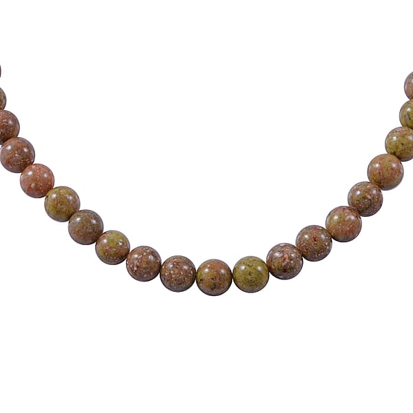 Shop Lc Autumn Jasper 10mm 3.00 Ctw Beaded Jasper Necklace 18 Inches In Sterling Silver