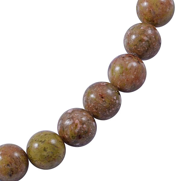 Shop Lc Autumn Jasper 10mm 3.00 Ctw Beaded Jasper Necklace 18 Inches In Sterling Silver