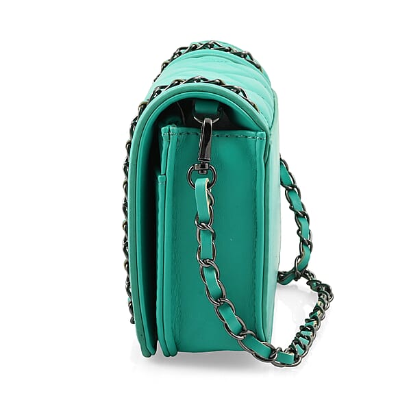 Shop Lc Badgley Mischka Mint Quilted Vegan Leather Crossbody Bag