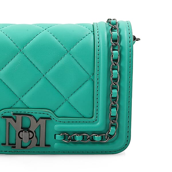 Shop Lc Badgley Mischka Mint Quilted Vegan Leather Crossbody Bag