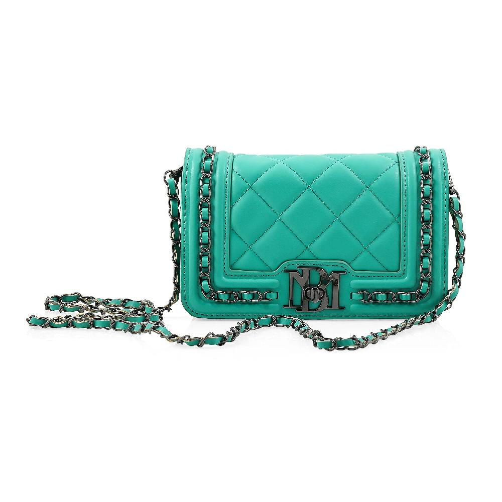 shop lc Badgley Mischka Mint Quilted Vegan Leather Crossbody Bag